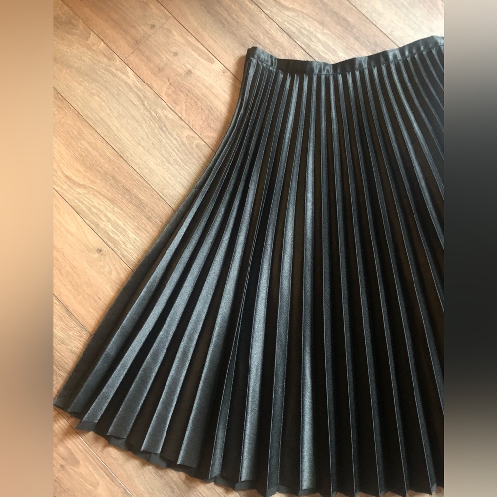 ⭐️Like NEW⭐️Banana Republic A Line Midi Shiny Pleated Slinky Classic Skirt • 6 - Picture 4 of 9